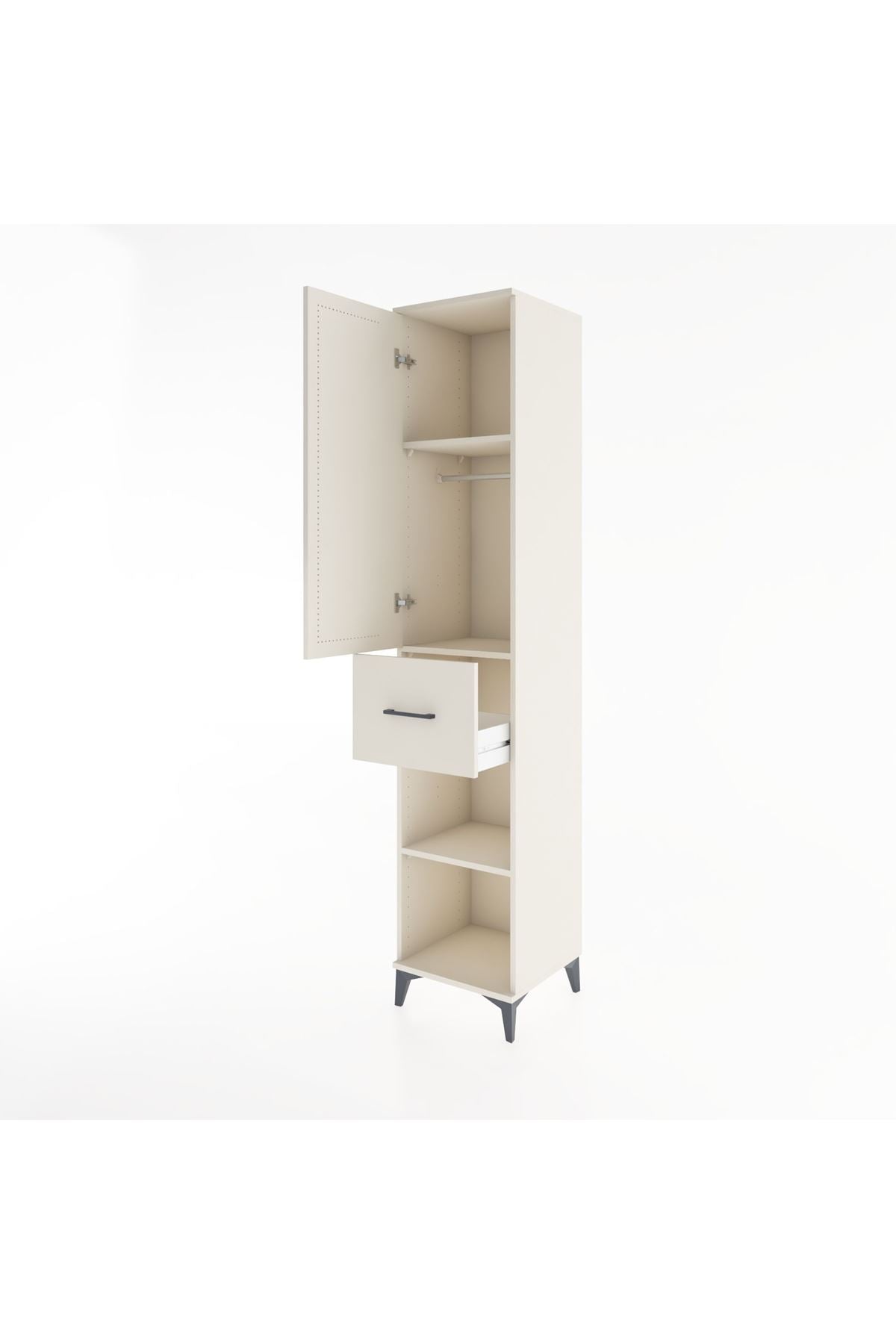 Hyperion Dolap 3 Raflı Tek Çekmeceli Tek Askılı 44x44x221 Aytaşı-Aytaşı