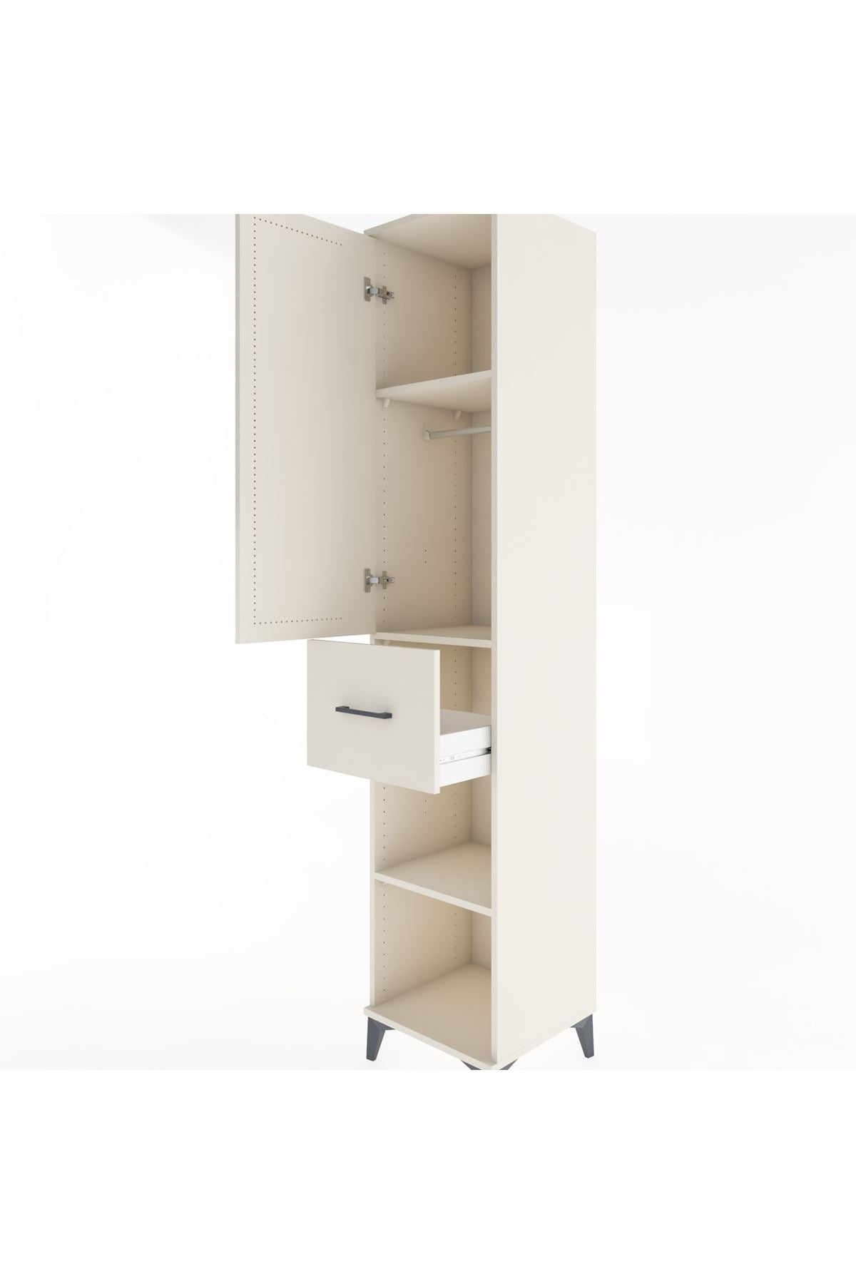 Hyperion Dolap 3 Raflı Tek Çekmeceli Tek Askılı 44x44x221 Aytaşı-Aytaşı
