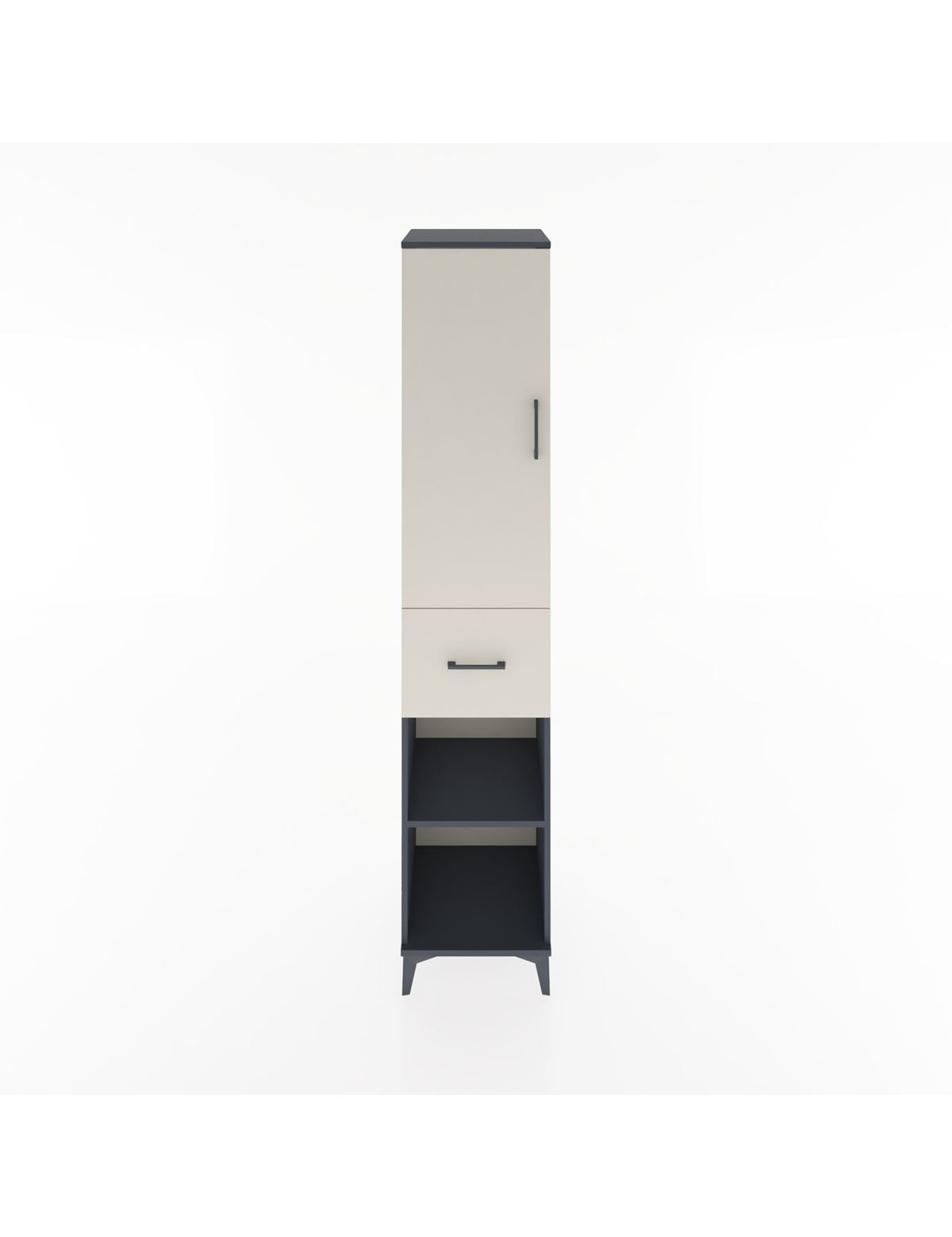 Hyperion Dolap 3 Raflı Tek Çekmeceli Tek Askılı 44x44x221 Antrasit-Aytaşı