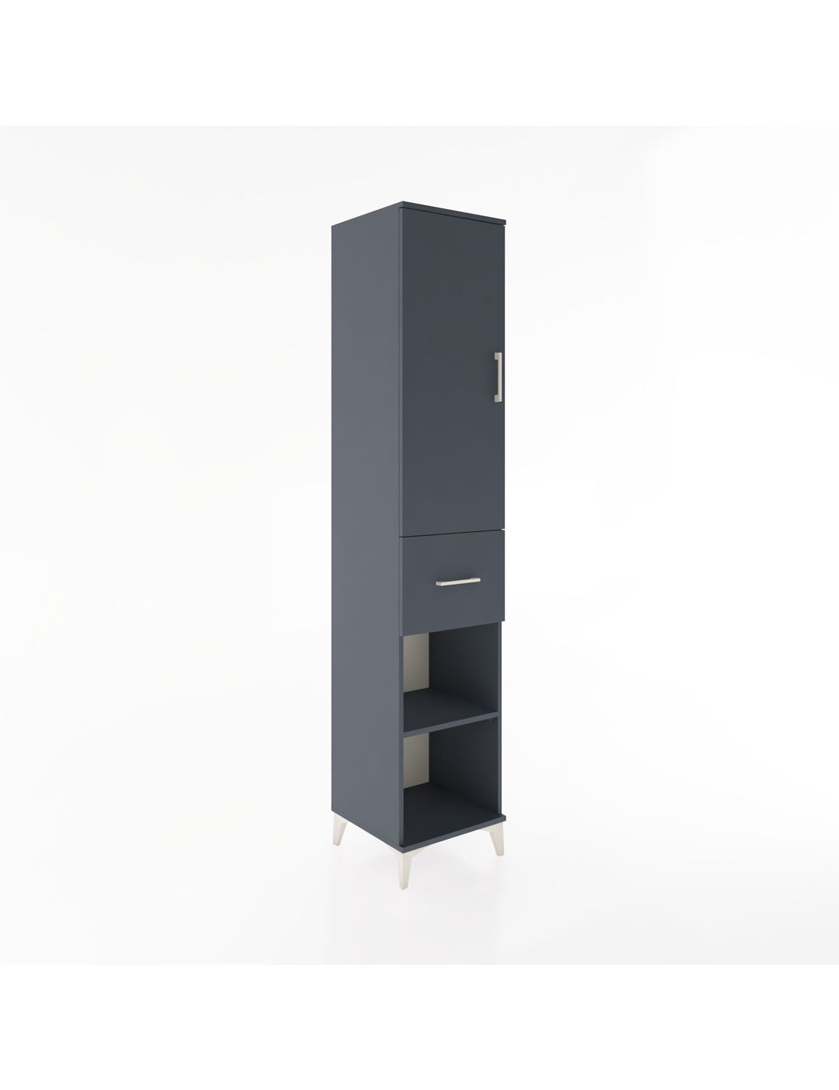 Hyperion Dolap 3 Raflı Tek Çekmeceli Tek Askılı 44x44x221 Antrasit-Antrasit