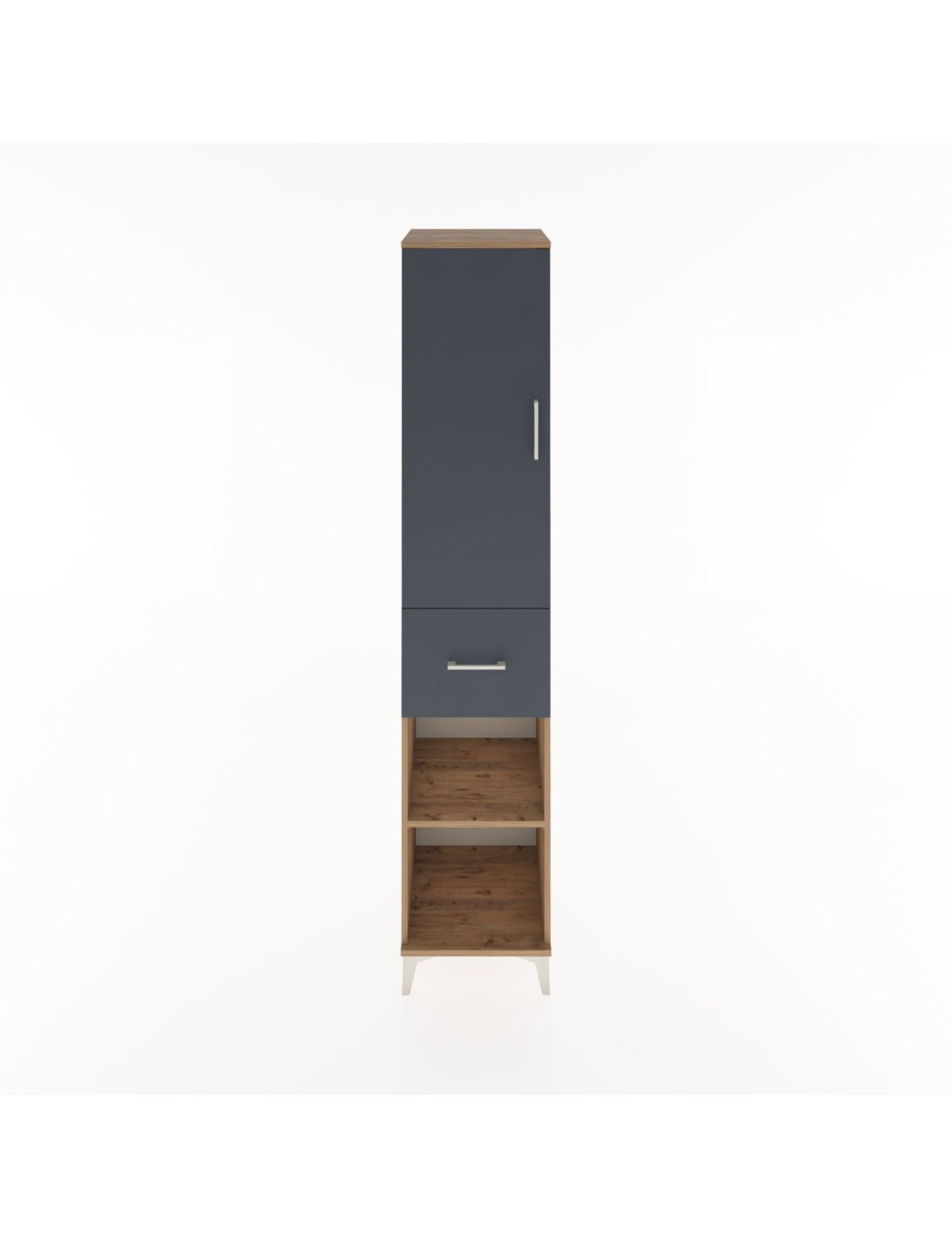 Hyperion Dolap 3 Raflı Tek Çekmeceli Tek Askılı 44x44x221 Çam-Antrasit