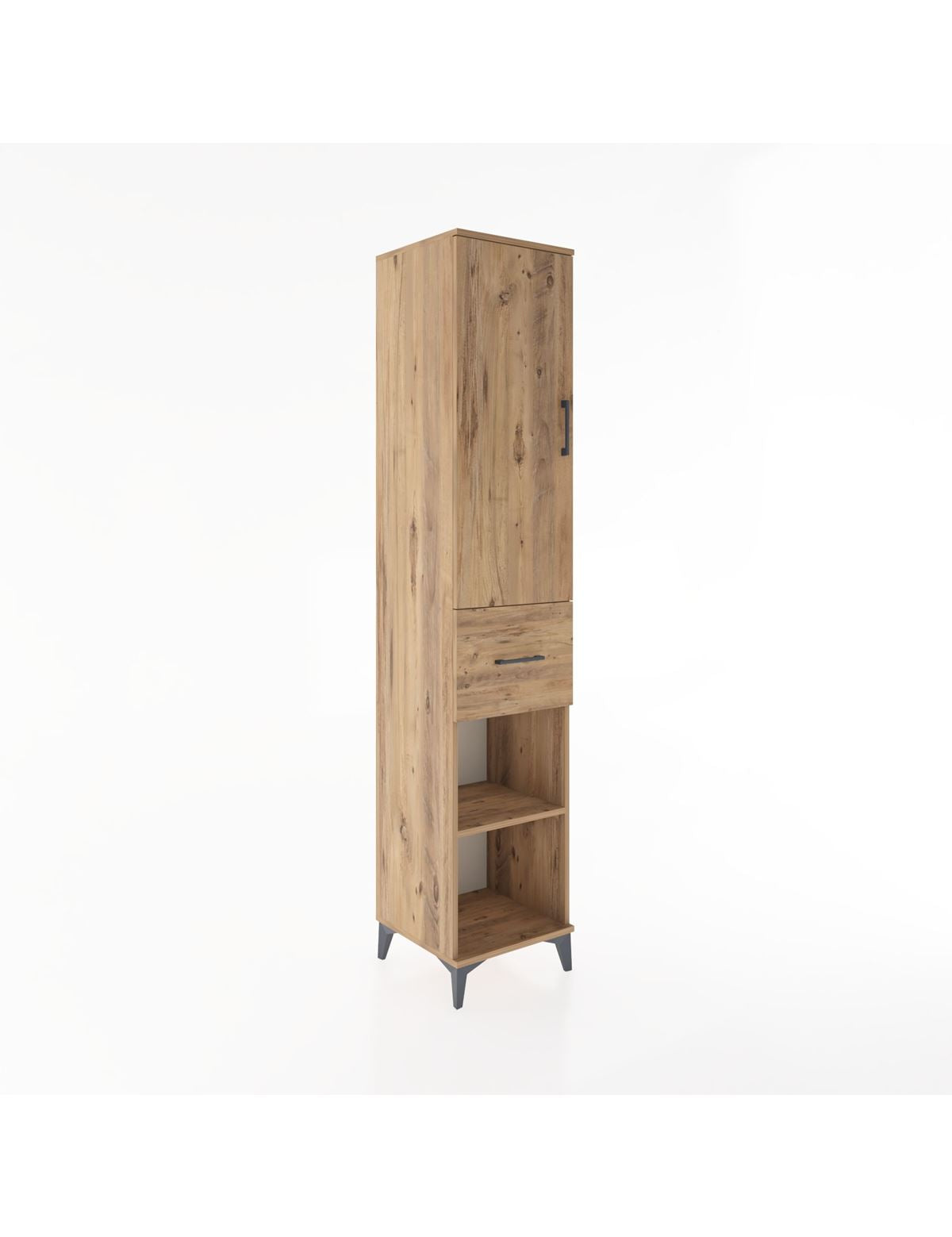 Hyperion Dolap 3 Raflı Tek Çekmeceli Tek Askılı 44x44x221 Çam-Çam