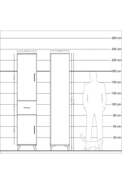 Hyperion Dolap 4 Raflı Tek Çekmeceli 2 Kapaklı 44x44x221 Aytaşı-Aytaşı