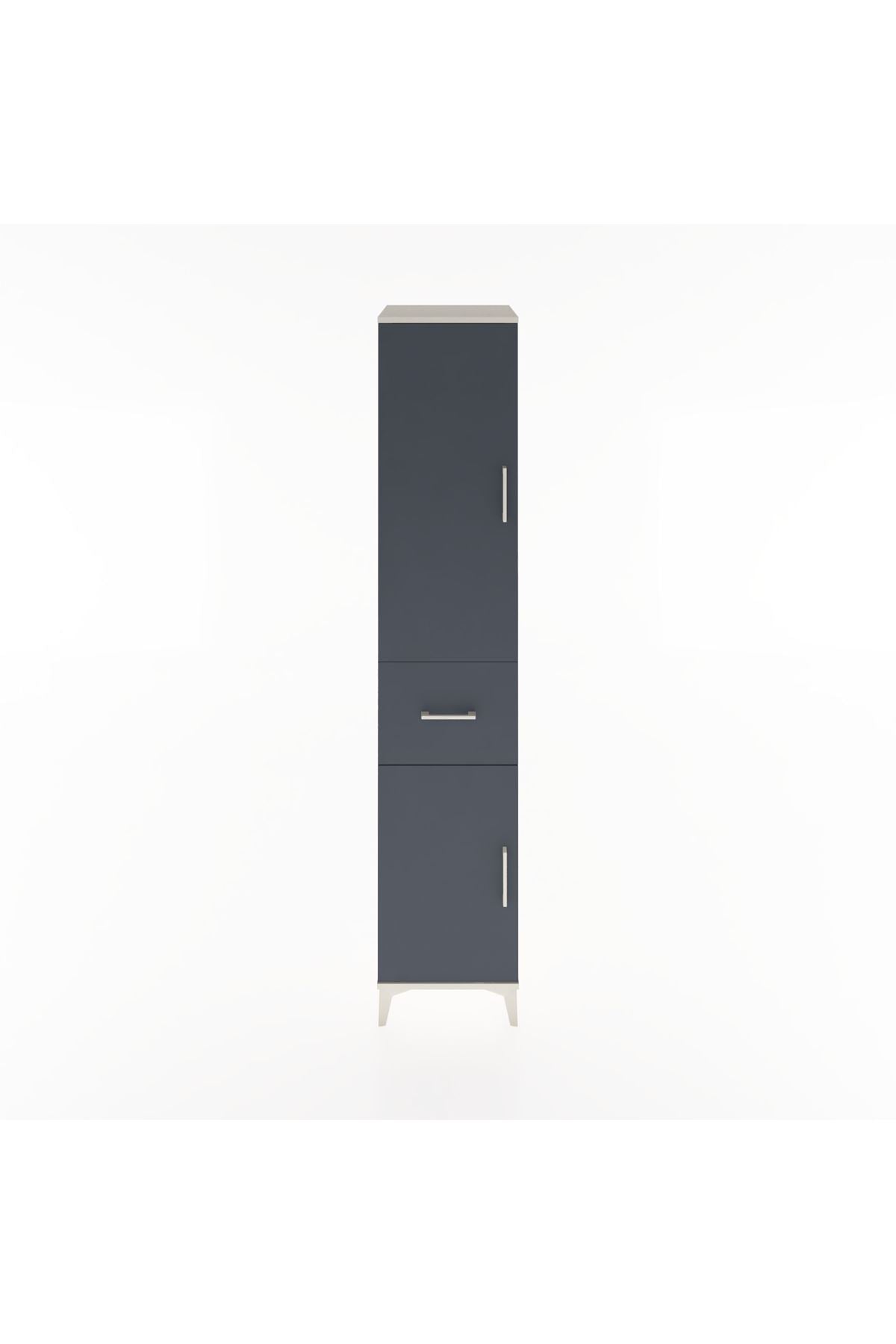 Hyperion Dolap 4 Raflı Tek Çekmeceli 2 Kapaklı 44x44x221 Aytaşı-Antrasit