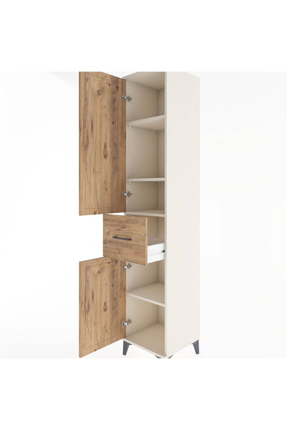 Hyperion Dolap 4 Raflı Tek Çekmeceli 2 Kapaklı 44x44x221 Aytaşı-Çam