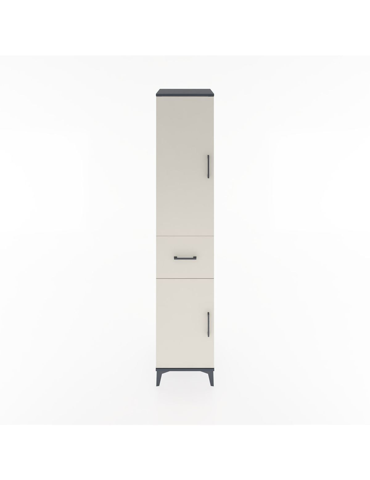 Hyperion Dolap 4 Raflı Tek Çekmeceli 2 Kapaklı 44x44x221 Antrasit-Aytaşı