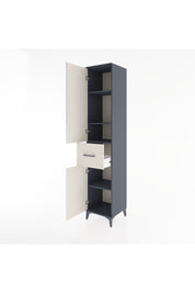 Hyperion Dolap 4 Raflı Tek Çekmeceli 2 Kapaklı 44x44x221 Antrasit-Aytaşı