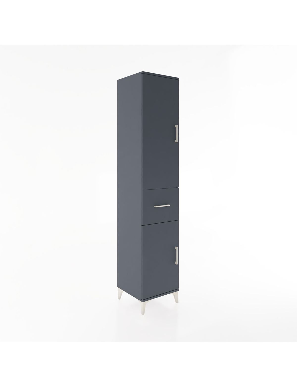 Hyperion Dolap 4 Raflı Tek Çekmeceli 2 Kapaklı 44x44x221 Antrasit-Antrasit