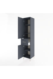 Hyperion Dolap 4 Raflı Tek Çekmeceli 2 Kapaklı 44x44x221 Antrasit-Antrasit