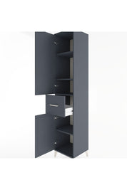 Hyperion Dolap 4 Raflı Tek Çekmeceli 2 Kapaklı 44x44x221 Antrasit-Antrasit