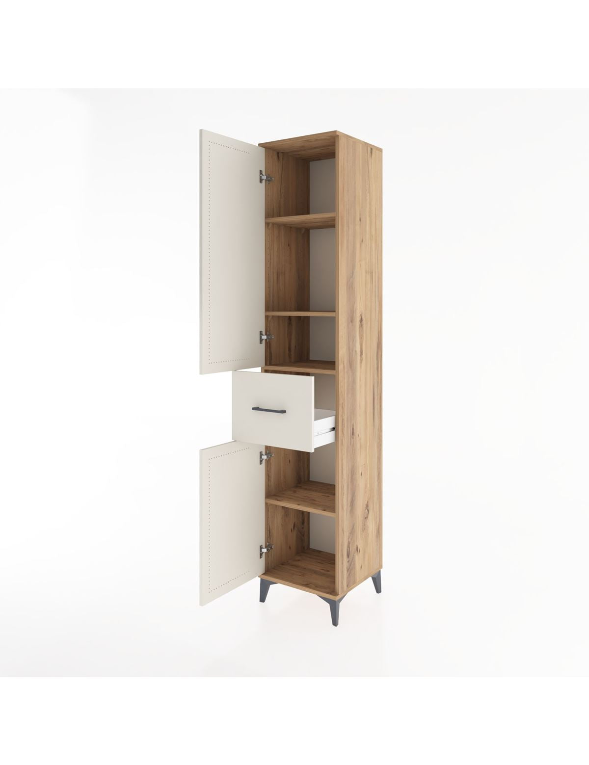 Hyperion Dolap 4 Raflı Tek Çekmeceli 2 Kapaklı 44x44x221 - S61M204V7B