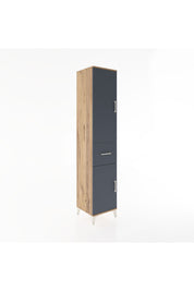 Hyperion Dolap 4 Raflı Tek Çekmeceli 2 Kapaklı 44x44x221 Çam-Antrasit