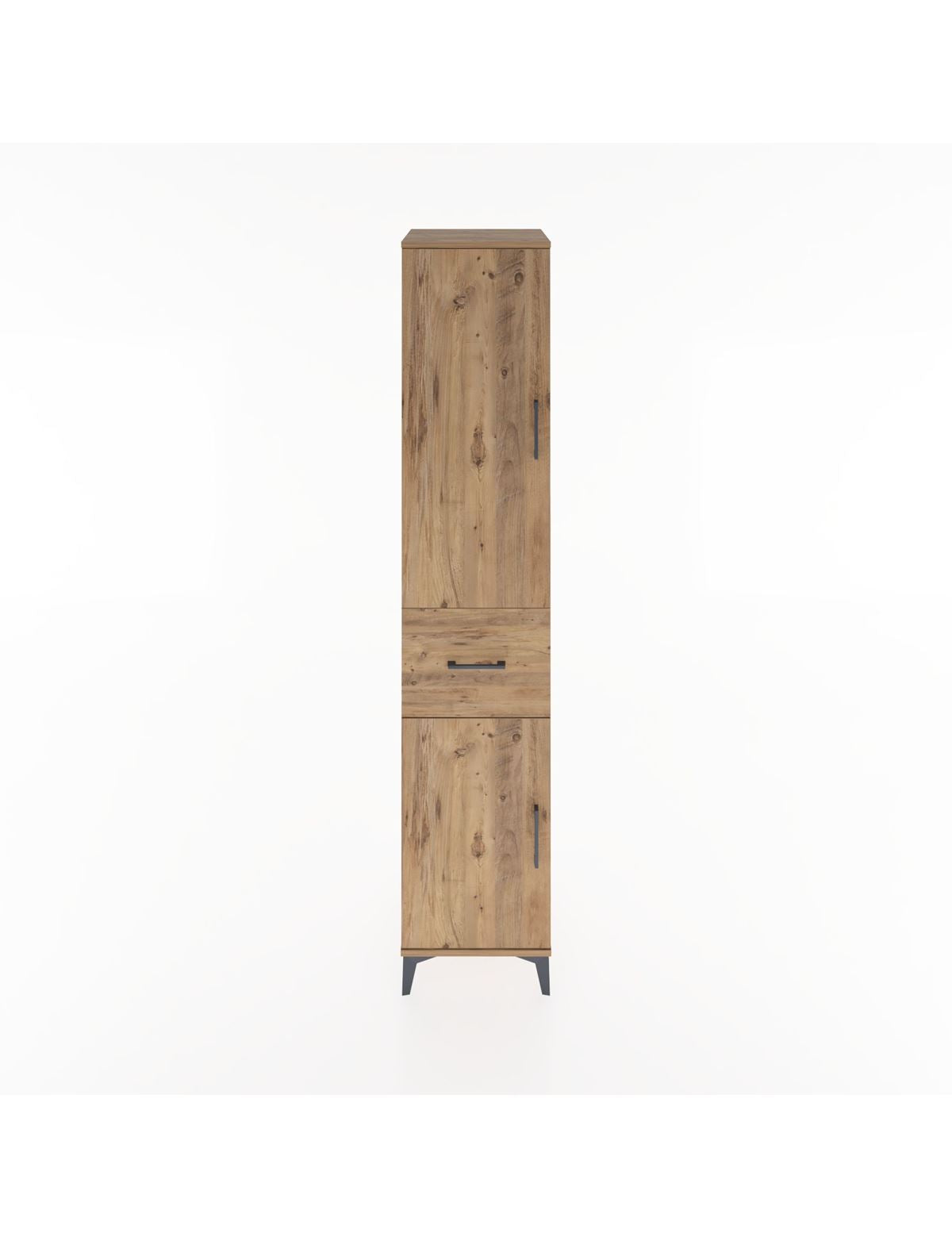 Hyperion Dolap 4 Raflı Tek Çekmeceli 2 Kapaklı 44x44x221 Çam-Çam