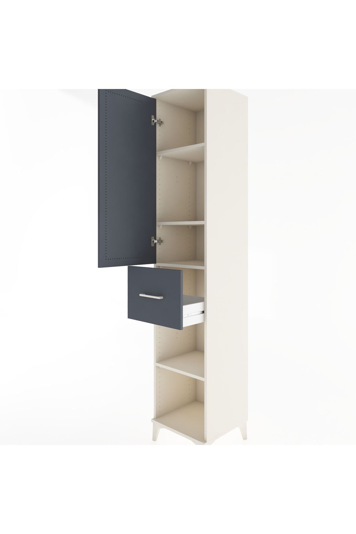 Hyperion Dolap 4 Raflı Tek Çekmeceli Tek Kapaklı 44x44x221 - S61M205V2B
