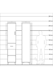 Hyperion Dolap 4 Raflı Tek Çekmeceli Tek Kapaklı 44x44x221 - S61M205V4B