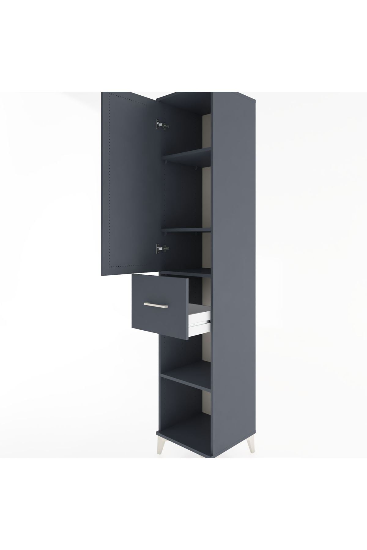 Hyperion Dolap 4 Raflı Tek Çekmeceli Tek Kapaklı 44x44x221 - S61M205V5B