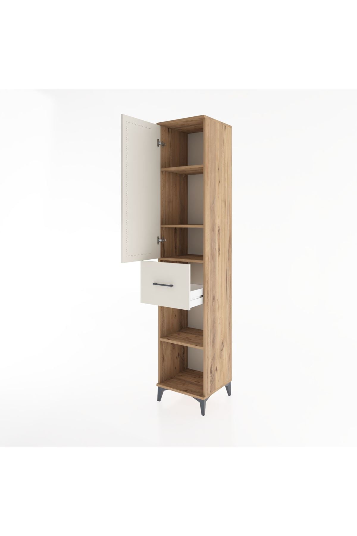 Hyperion Dolap 4 Raflı Tek Çekmeceli Tek Kapaklı 44x44x221 - S61M205V7B