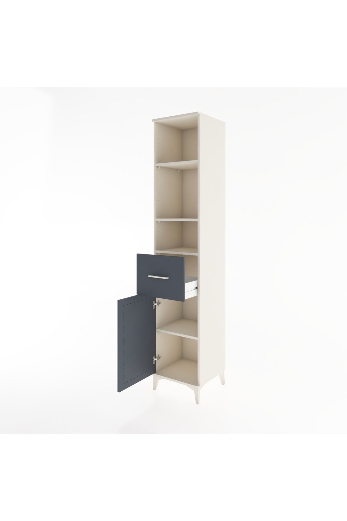 Hyperion Dolap 4 Raflı Tek Çekmeceli Tek Kapaklı 44x44x221 - S61M206V2B