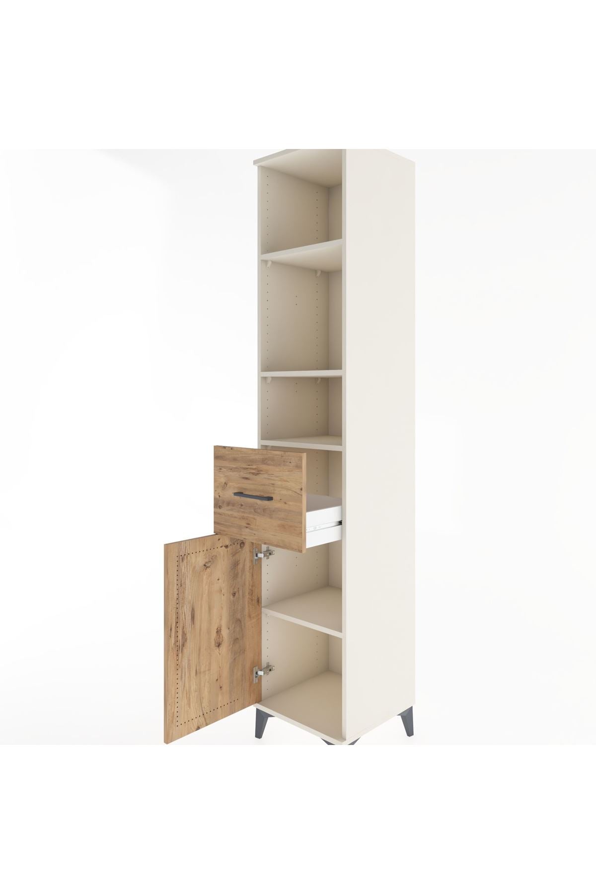 Hyperion Dolap 4 Raflı Tek Çekmeceli Tek Kapaklı 44x44x221 - S61M206V3B