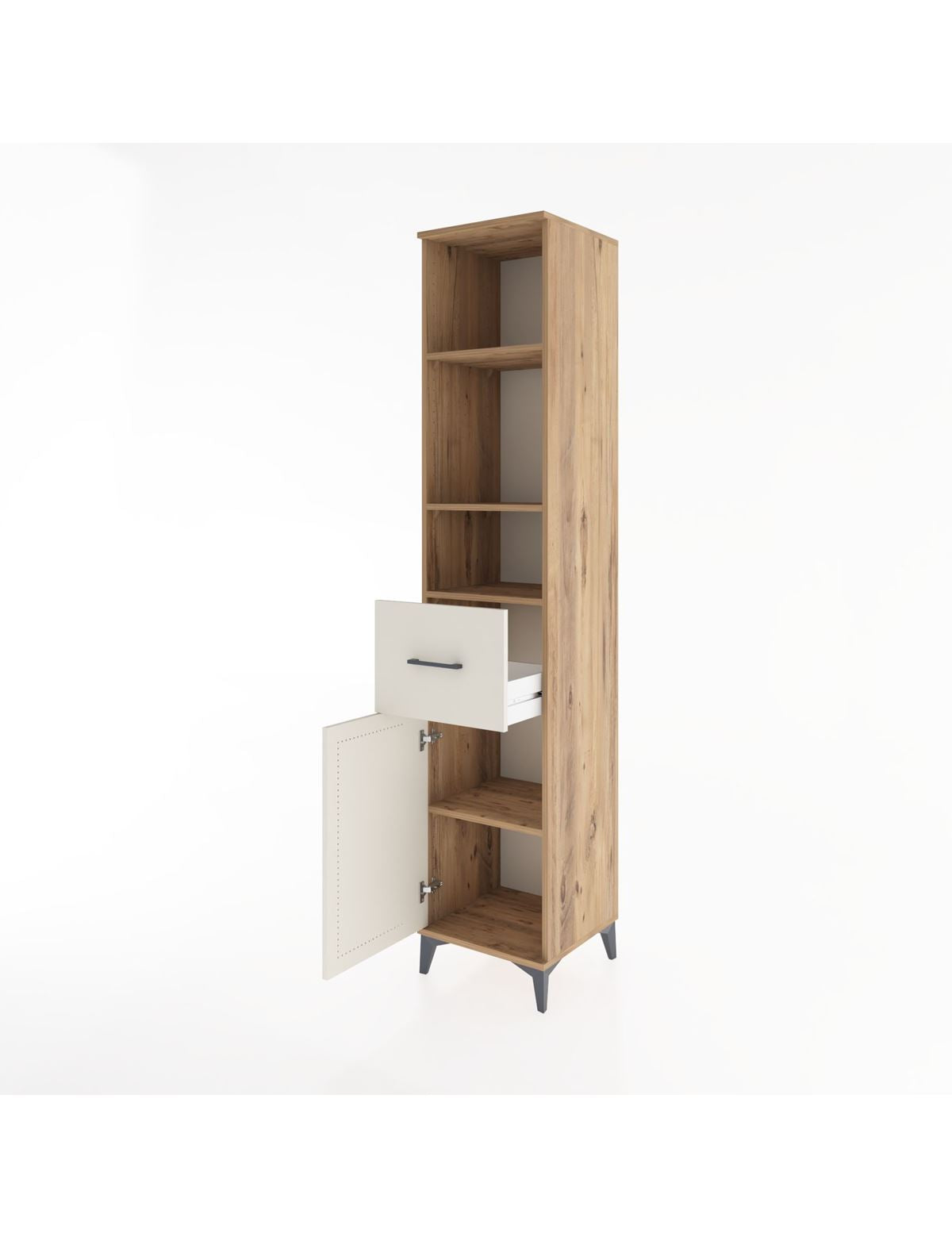 Hyperion Dolap 4 Raflı Tek Çekmeceli Tek Kapaklı 44x44x221 - S61M206V7B