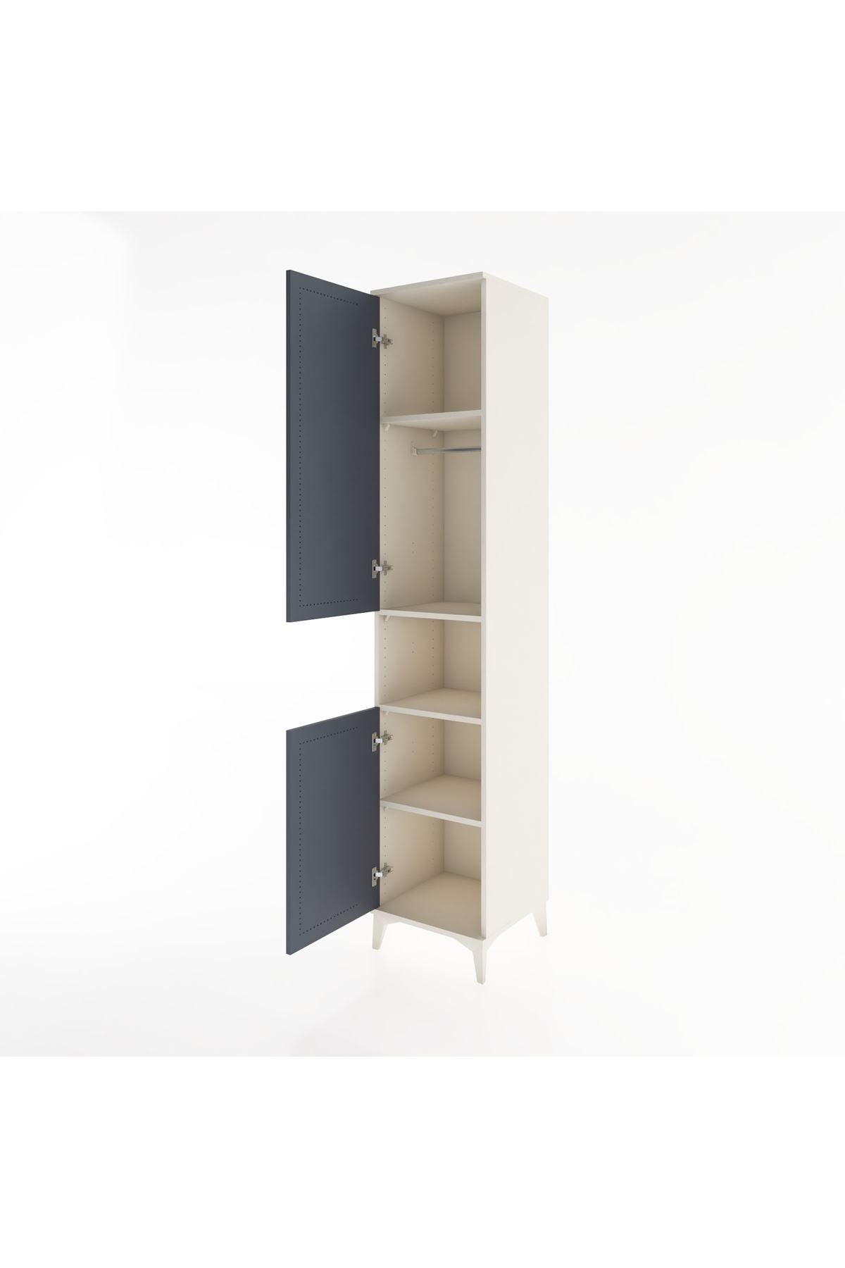 Hyperion Dolap 4 Raflı 2 Kapaklı Tek Askılı 44x44x221 - S61M207V2B