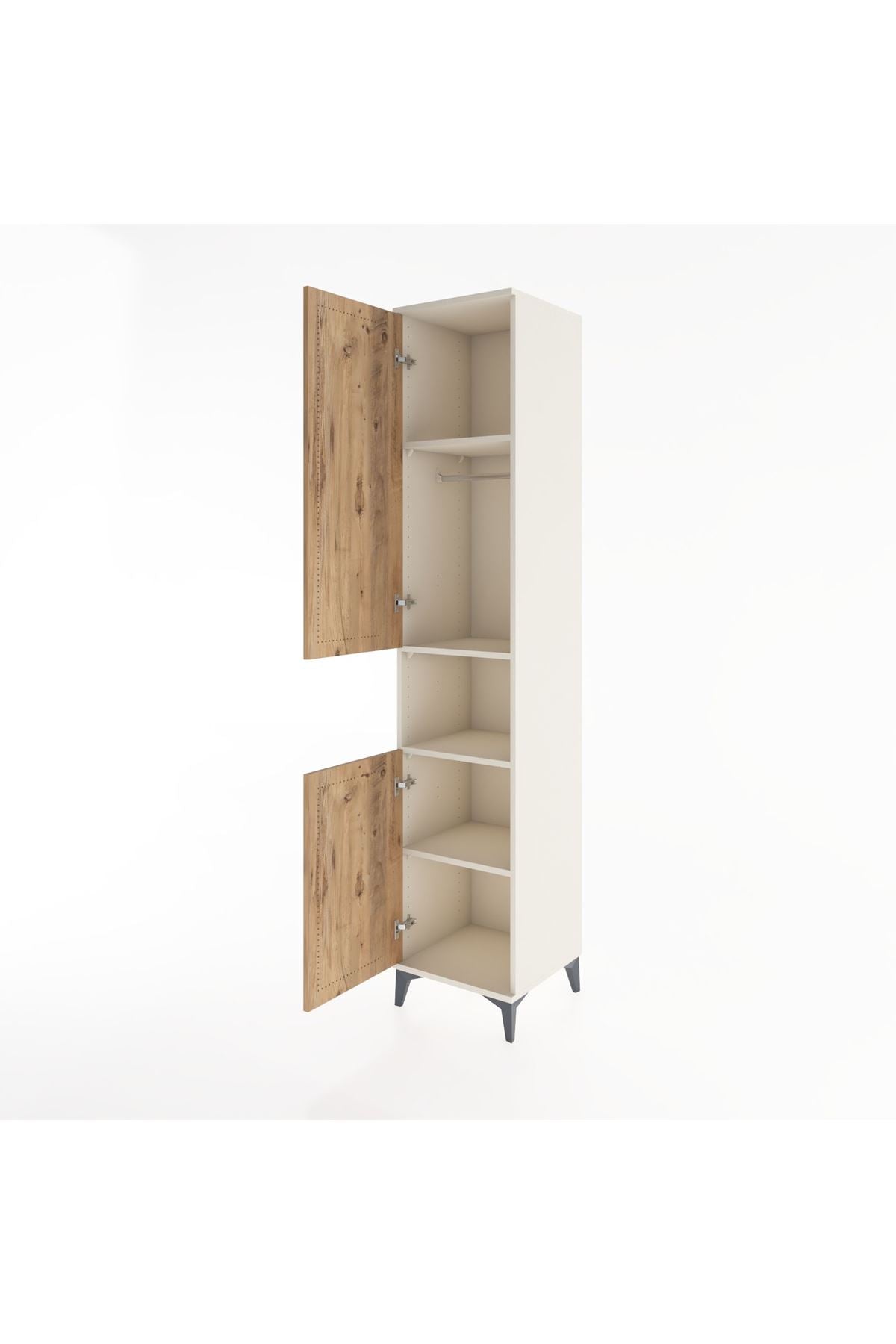 Hyperion Dolap 4 Raflı 2 Kapaklı Tek Askılı 44x44x221 - S61M207V3B