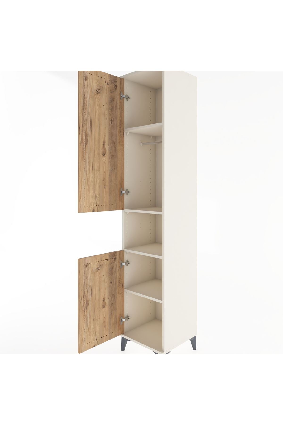 Hyperion Dolap 4 Raflı 2 Kapaklı Tek Askılı 44x44x221 - S61M207V3B