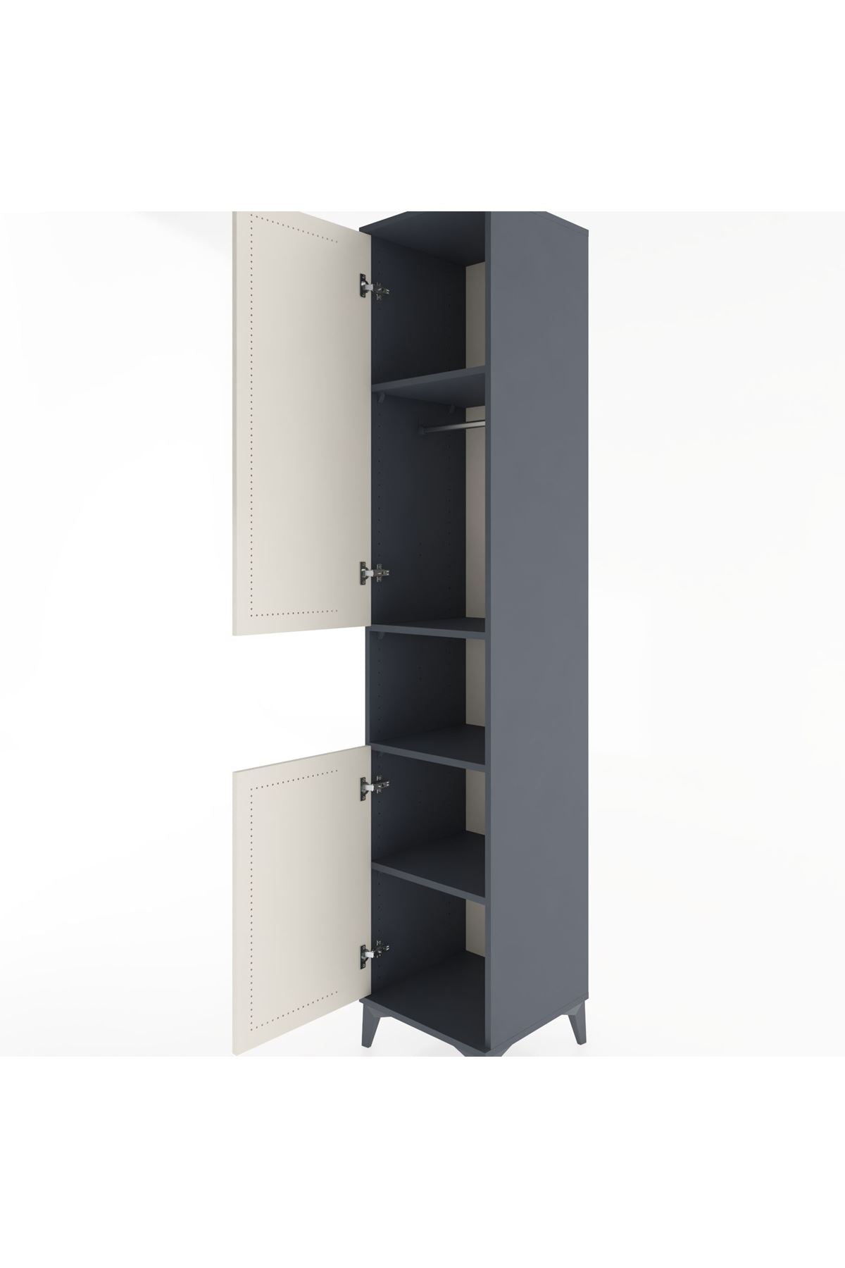 Hyperion Dolap 4 Raflı 2 Kapaklı Tek Askılı 44x44x221 - S61M207V4B