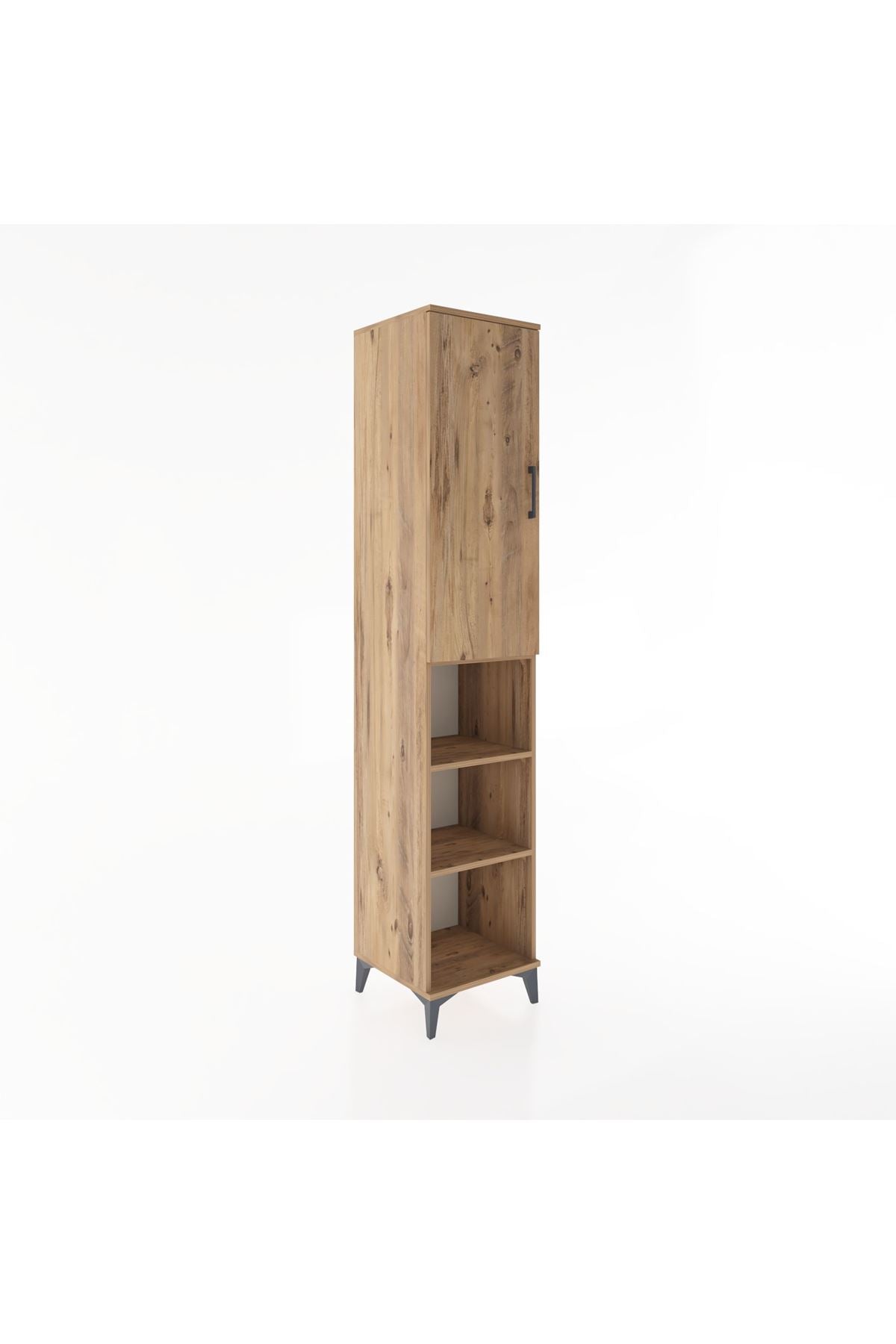 Hyperion Dolap 4 Raflı Tek Kapaklı Tek Askılı 44x44x221 Çam-Çam