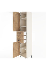 Hyperion Dolap 4 Raflı 3 Çekmeceli 2 Kapaklı 44x44x221 Aytaşı-Çam