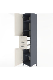 Hyperion Dolap 4 Raflı 3 Çekmeceli 2 Kapaklı 44x44x221 Antrasit-Aytaşı