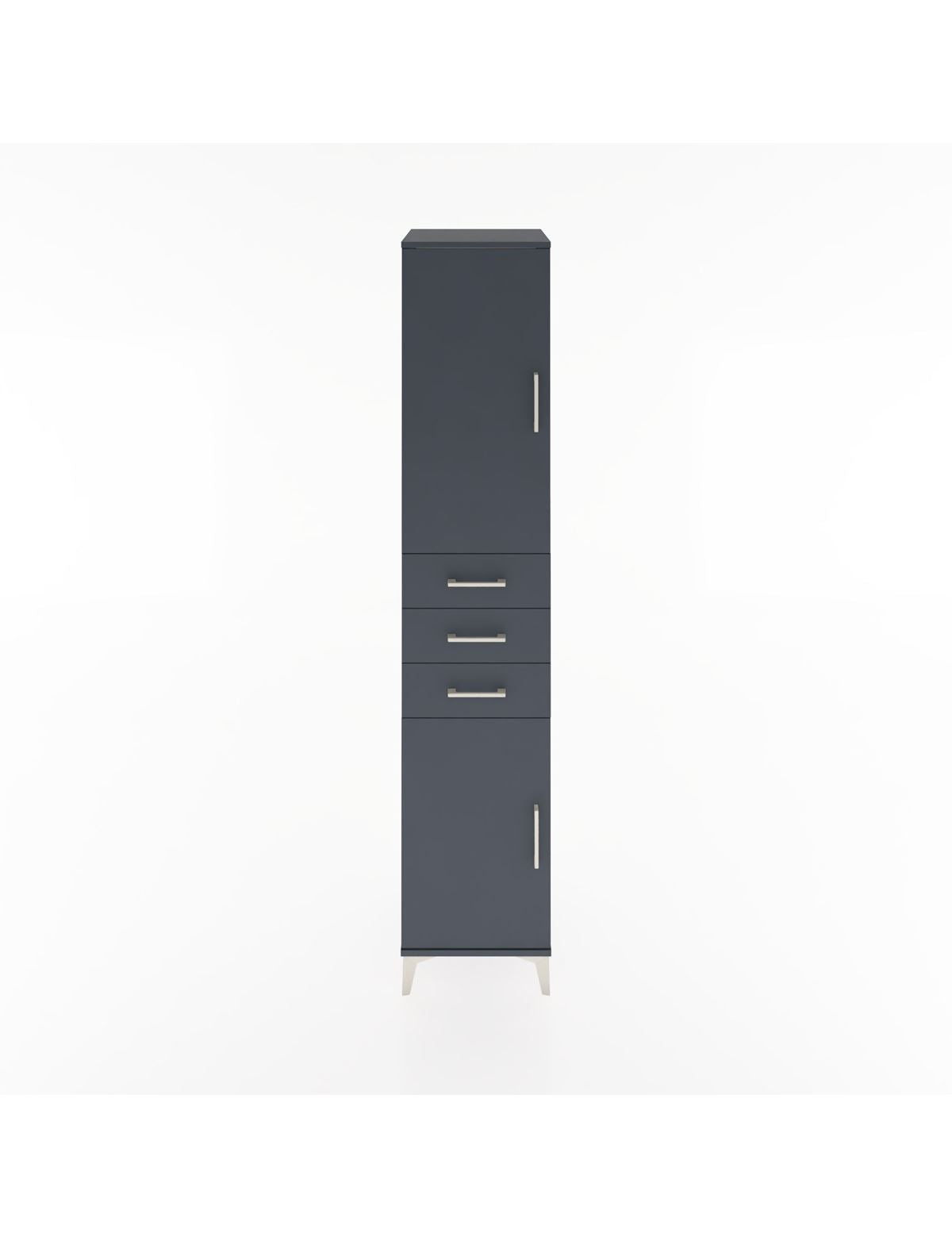 Hyperion Dolap 4 Raflı 3 Çekmeceli 2 Kapaklı 44x44x221 Antrasit-Antrasit