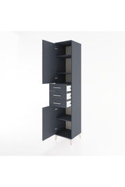 Hyperion Dolap 4 Raflı 3 Çekmeceli 2 Kapaklı 44x44x221 Antrasit-Antrasit