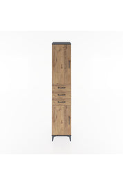 Hyperion Dolap 4 Raflı 3 Çekmeceli 2 Kapaklı 44x44x221 Antrasit-Çam