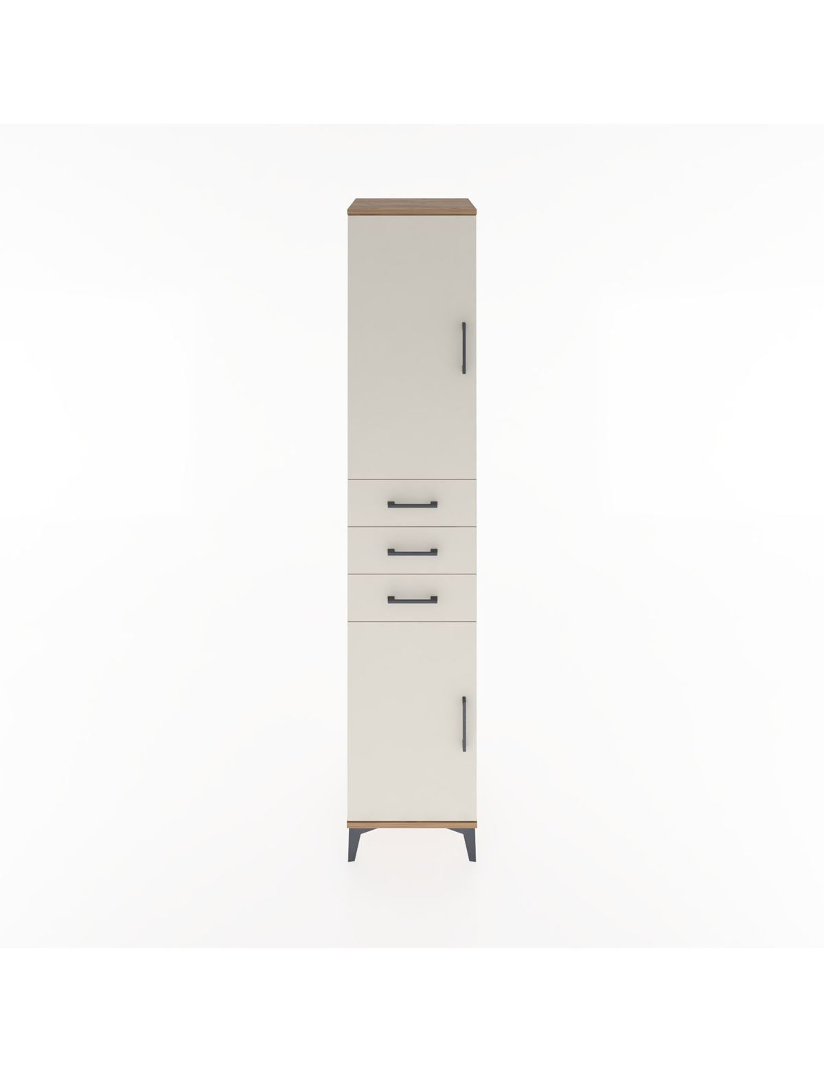 Hyperion Dolap 4 Raflı 3 Çekmeceli 2 Kapaklı 44x44x221 Çam-Aytaşı