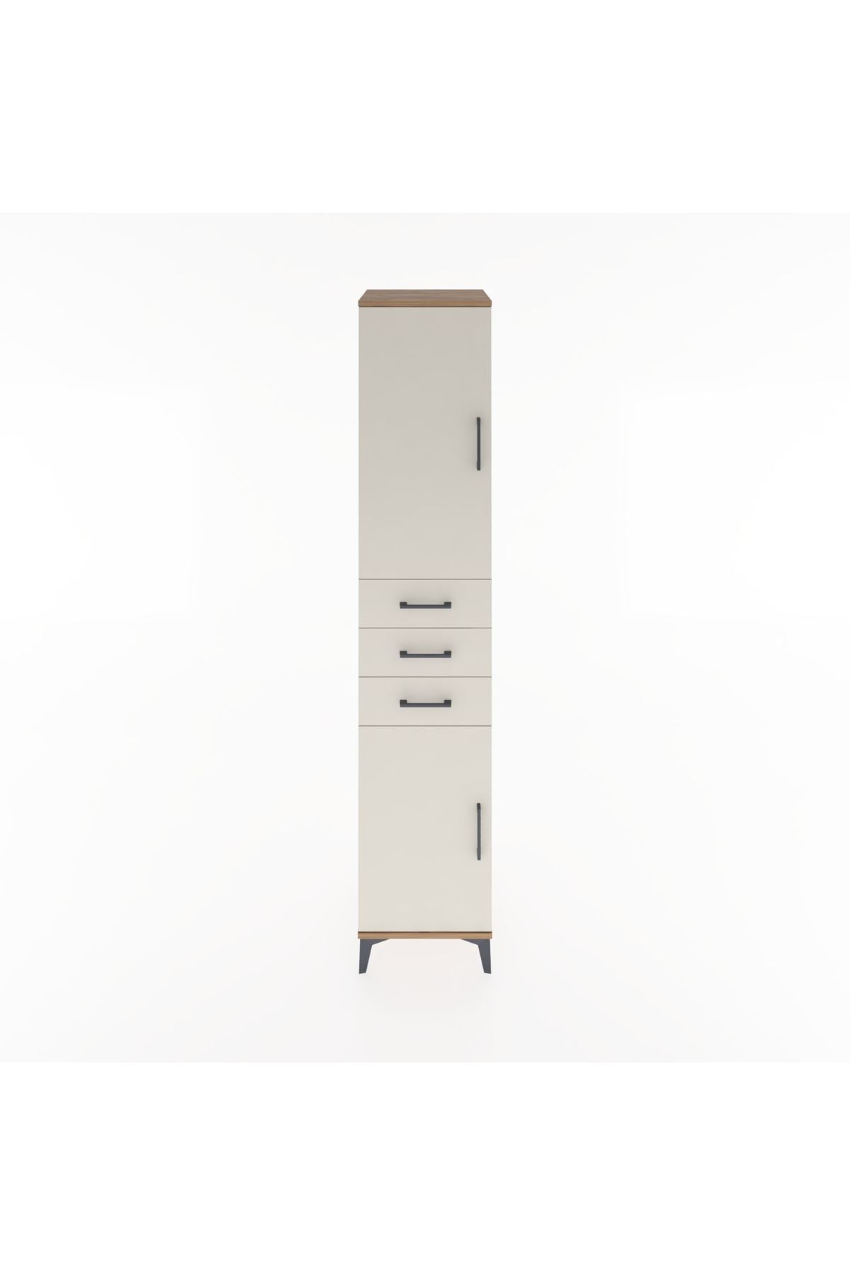 Hyperion Dolap 4 Raflı 3 Çekmeceli 2 Kapaklı 44x44x221 Çam-Aytaşı