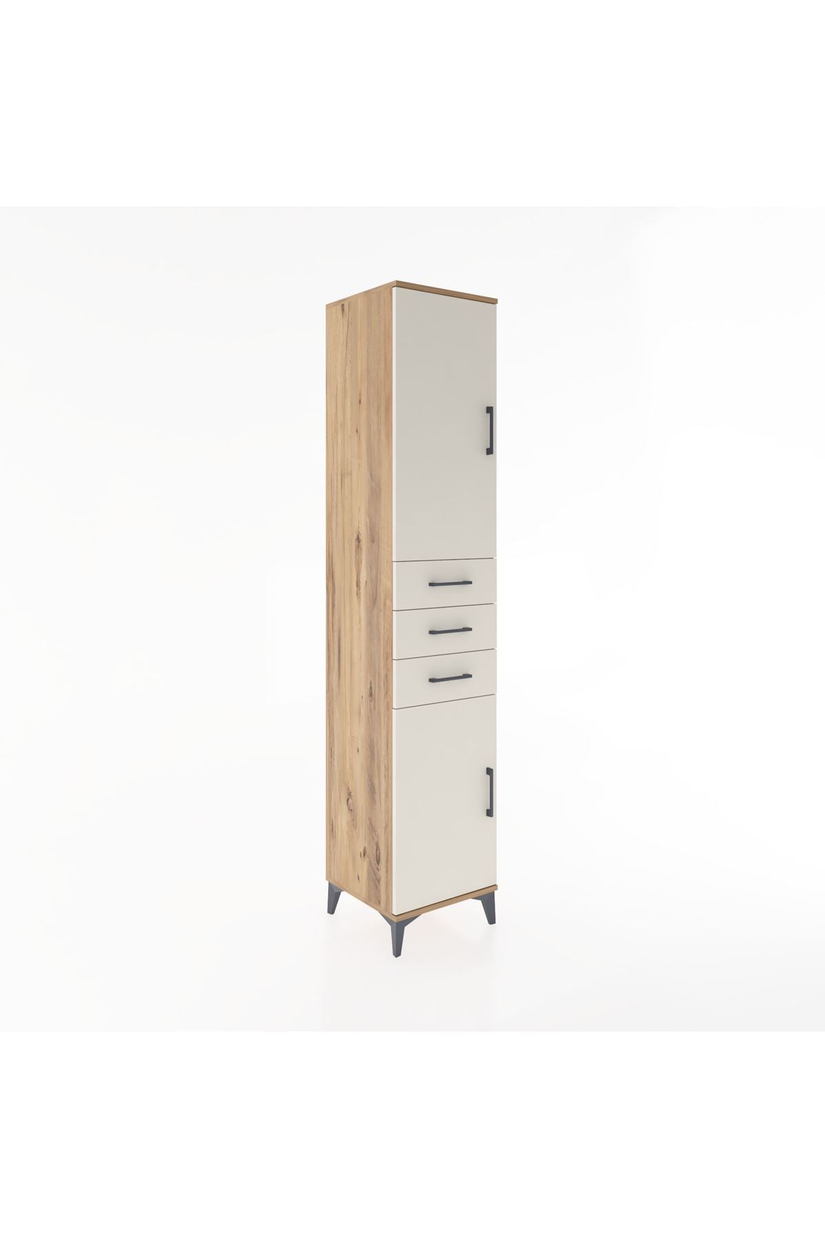 Hyperion Dolap 4 Raflı 3 Çekmeceli 2 Kapaklı 44x44x221 Çam-Aytaşı