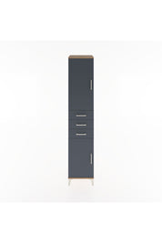 Hyperion Dolap 4 Raflı 3 Çekmeceli 2 Kapaklı 44x44x221 Çam-Antrasit