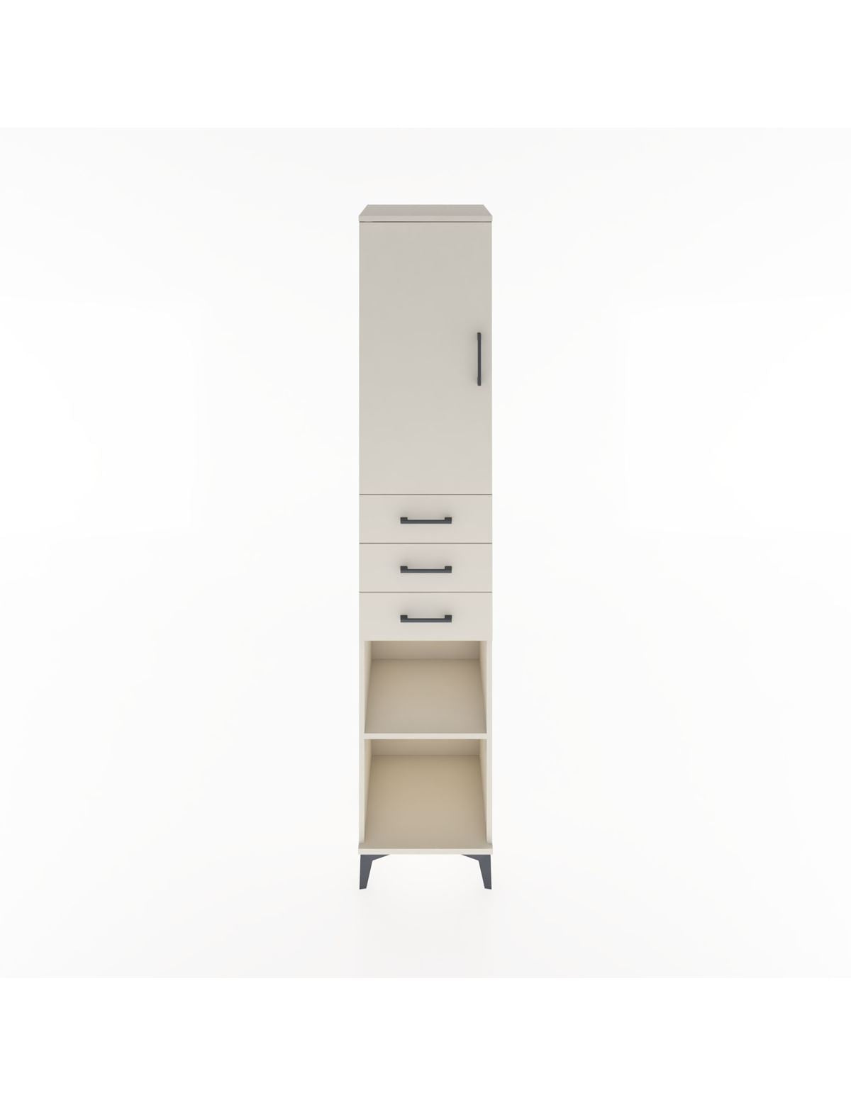 Hyperion Dolap 4 Raflı 3 Çekmeceli Tek Kapaklı 44x44x221 Aytaşı-Aytaşı