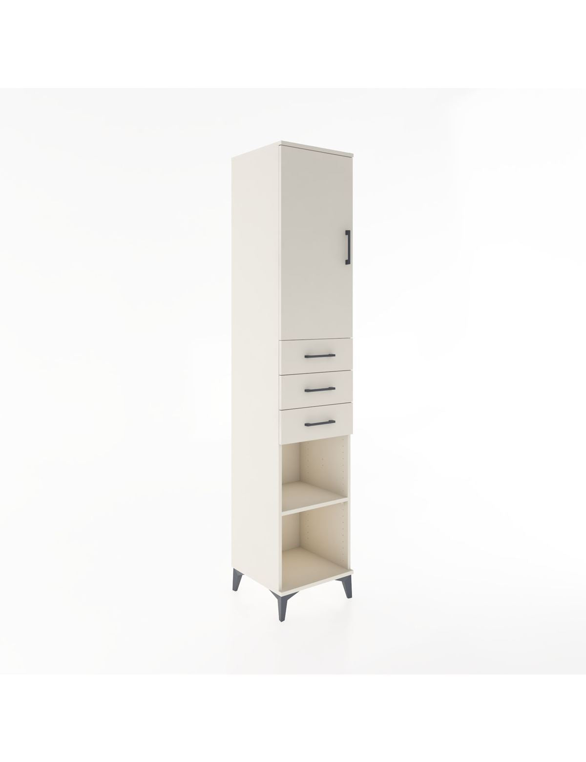 Hyperion Dolap 4 Raflı 3 Çekmeceli Tek Kapaklı 44x44x221 Aytaşı-Aytaşı