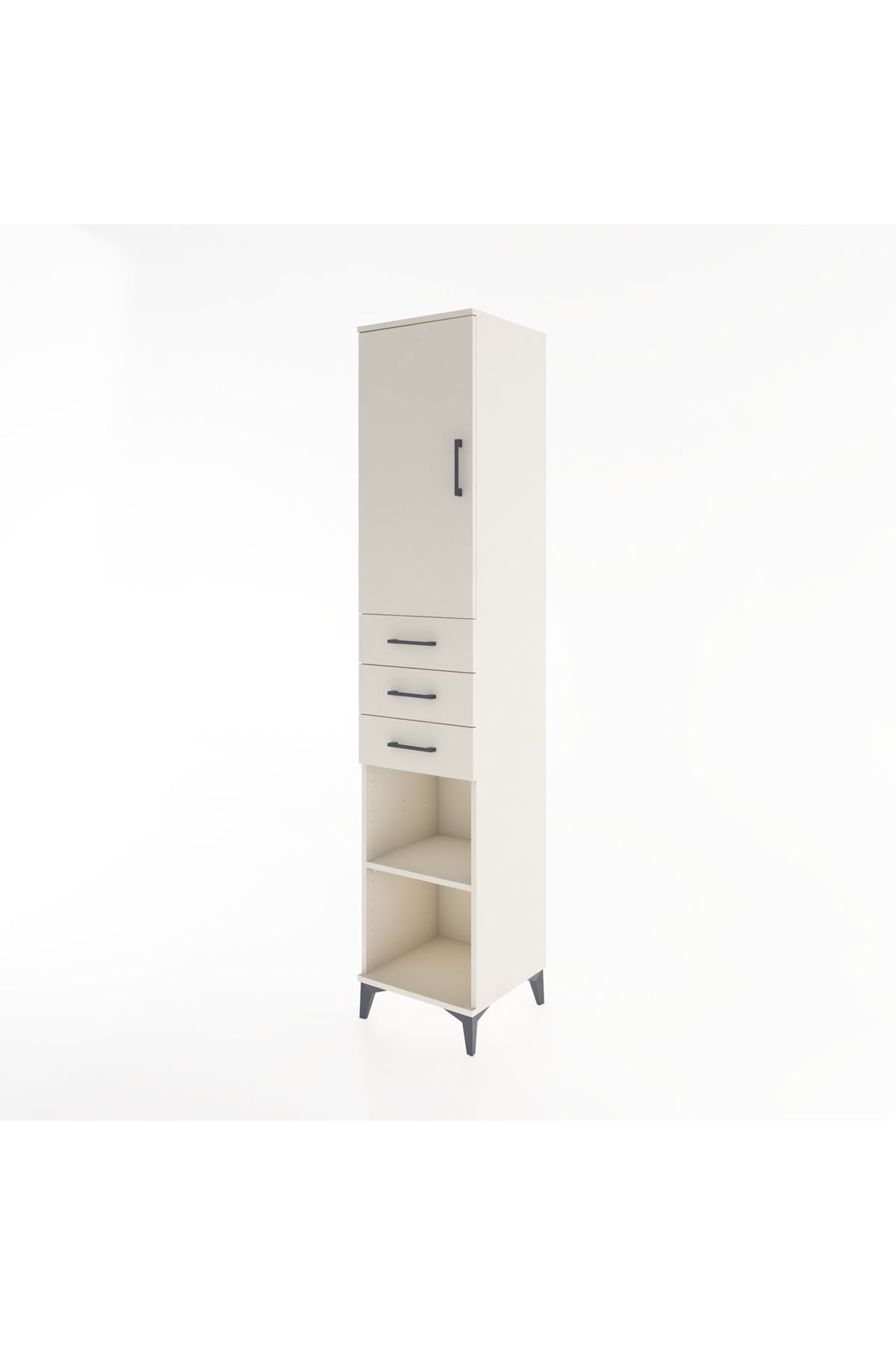 Hyperion Dolap 4 Raflı 3 Çekmeceli Tek Kapaklı 44x44x221 Aytaşı-Aytaşı