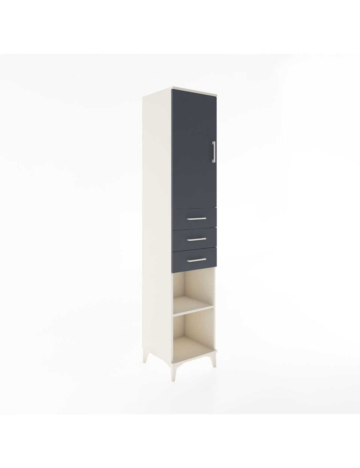 Hyperion Dolap 4 Raflı 3 Çekmeceli Tek Kapaklı 44x44x221 Aytaşı-Antrasit