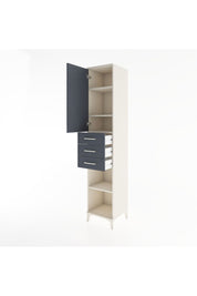 Hyperion Dolap 4 Raflı 3 Çekmeceli Tek Kapaklı 44x44x221 Aytaşı-Antrasit