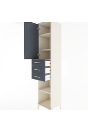 Hyperion Dolap 4 Raflı 3 Çekmeceli Tek Kapaklı 44x44x221 Aytaşı-Antrasit