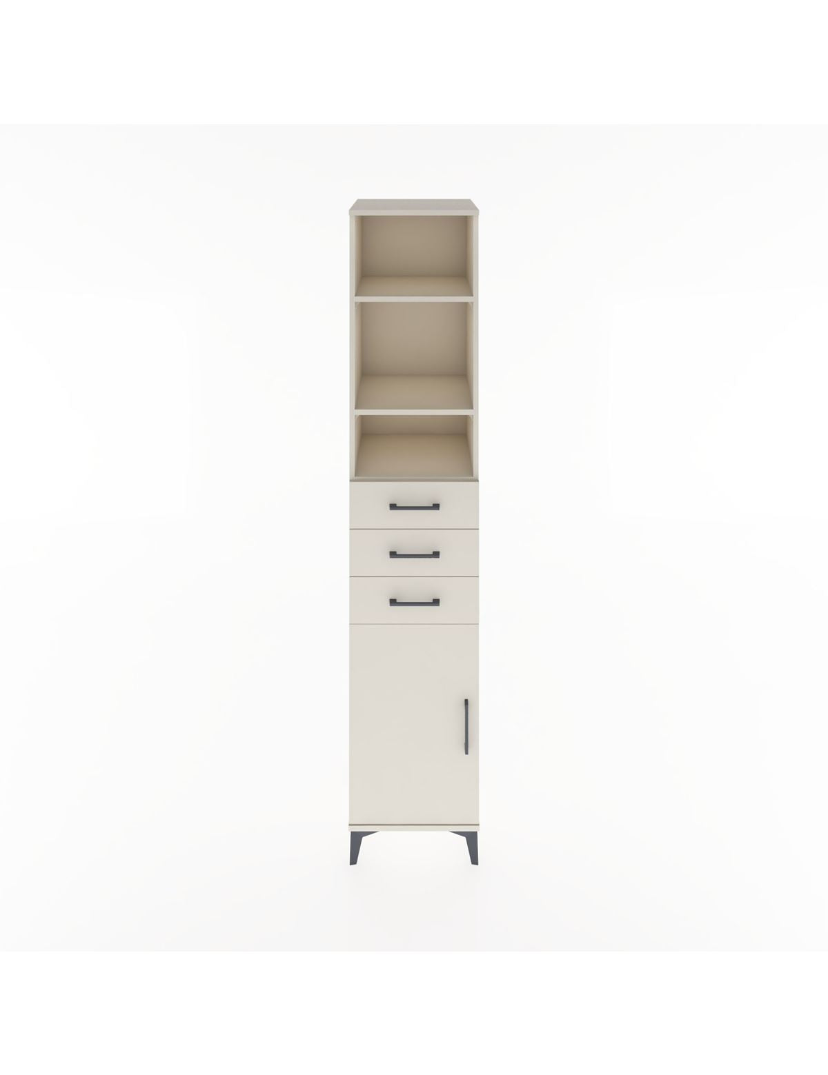 Hyperion Dolap 4 Raflı 3 Çekmeceli Tek Kapaklı 44x44x221 Aytaşı-Aytaşı