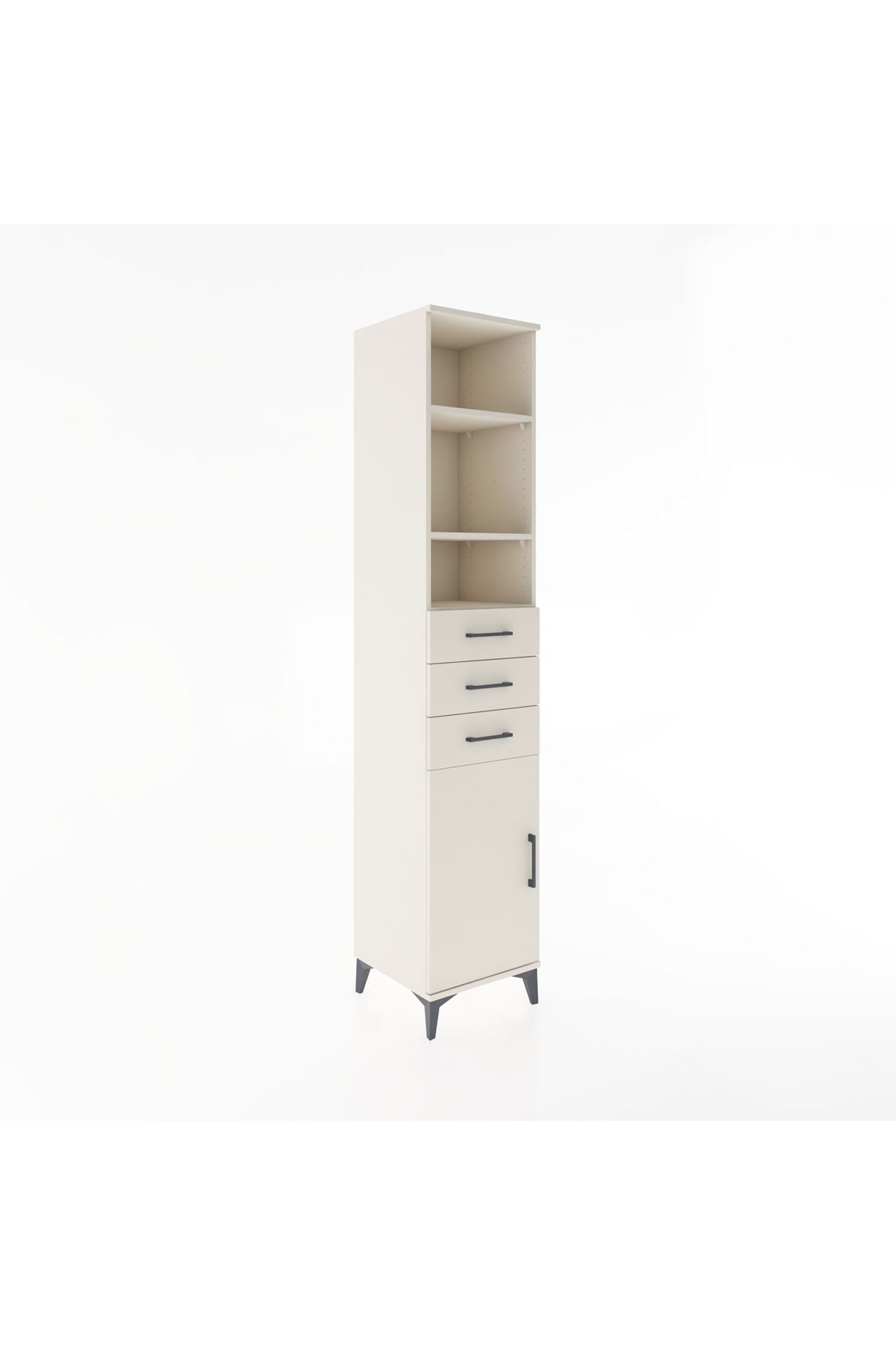 Hyperion Dolap 4 Raflı 3 Çekmeceli Tek Kapaklı 44x44x221 Aytaşı-Aytaşı