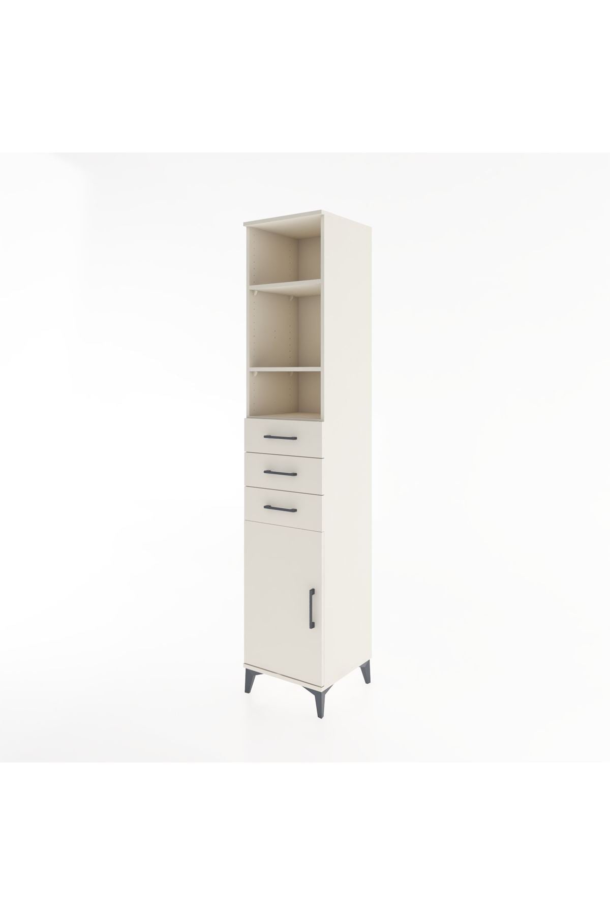 Hyperion Dolap 4 Raflı 3 Çekmeceli Tek Kapaklı 44x44x221 Aytaşı-Aytaşı