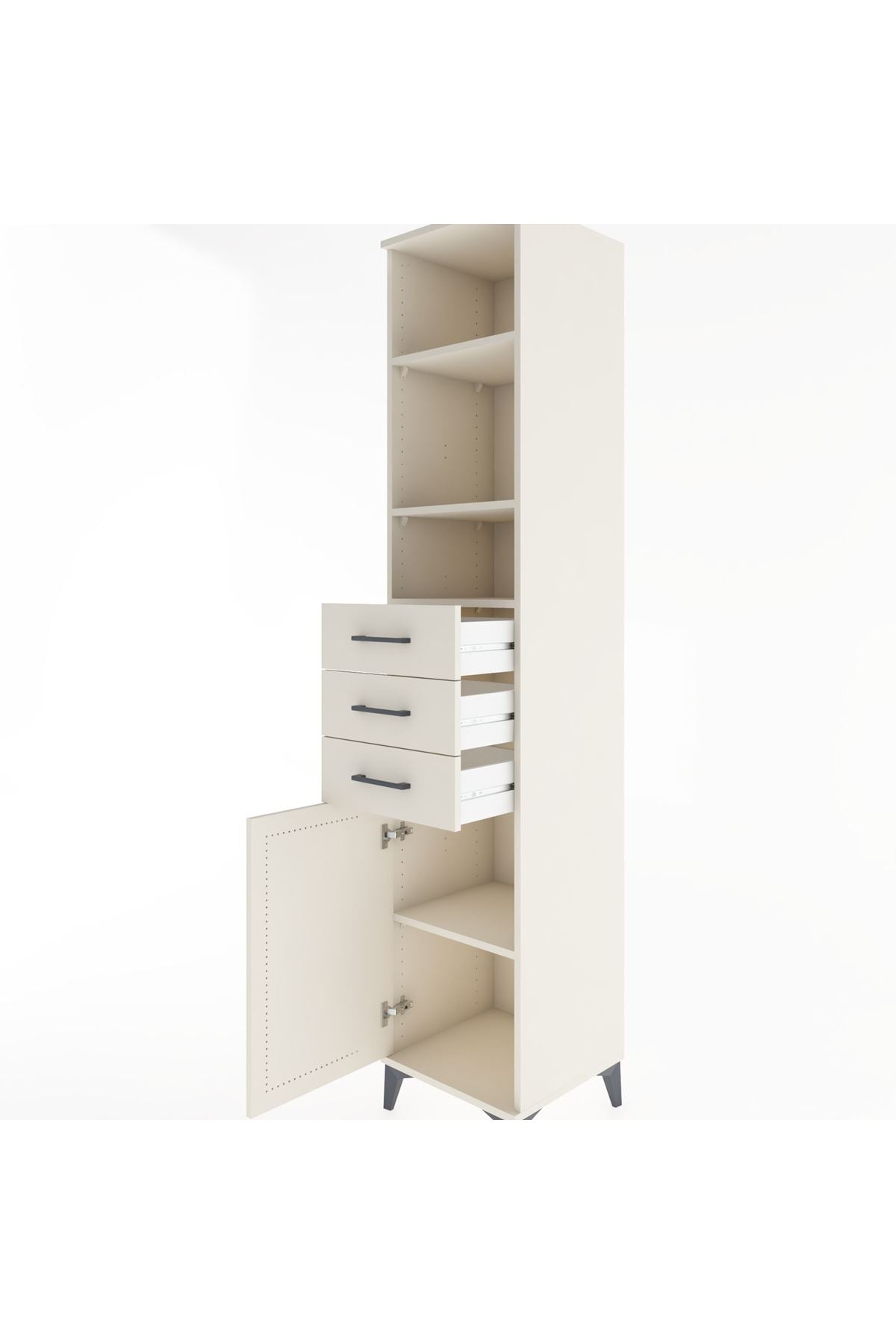 Hyperion Dolap 4 Raflı 3 Çekmeceli Tek Kapaklı 44x44x221 Aytaşı-Aytaşı