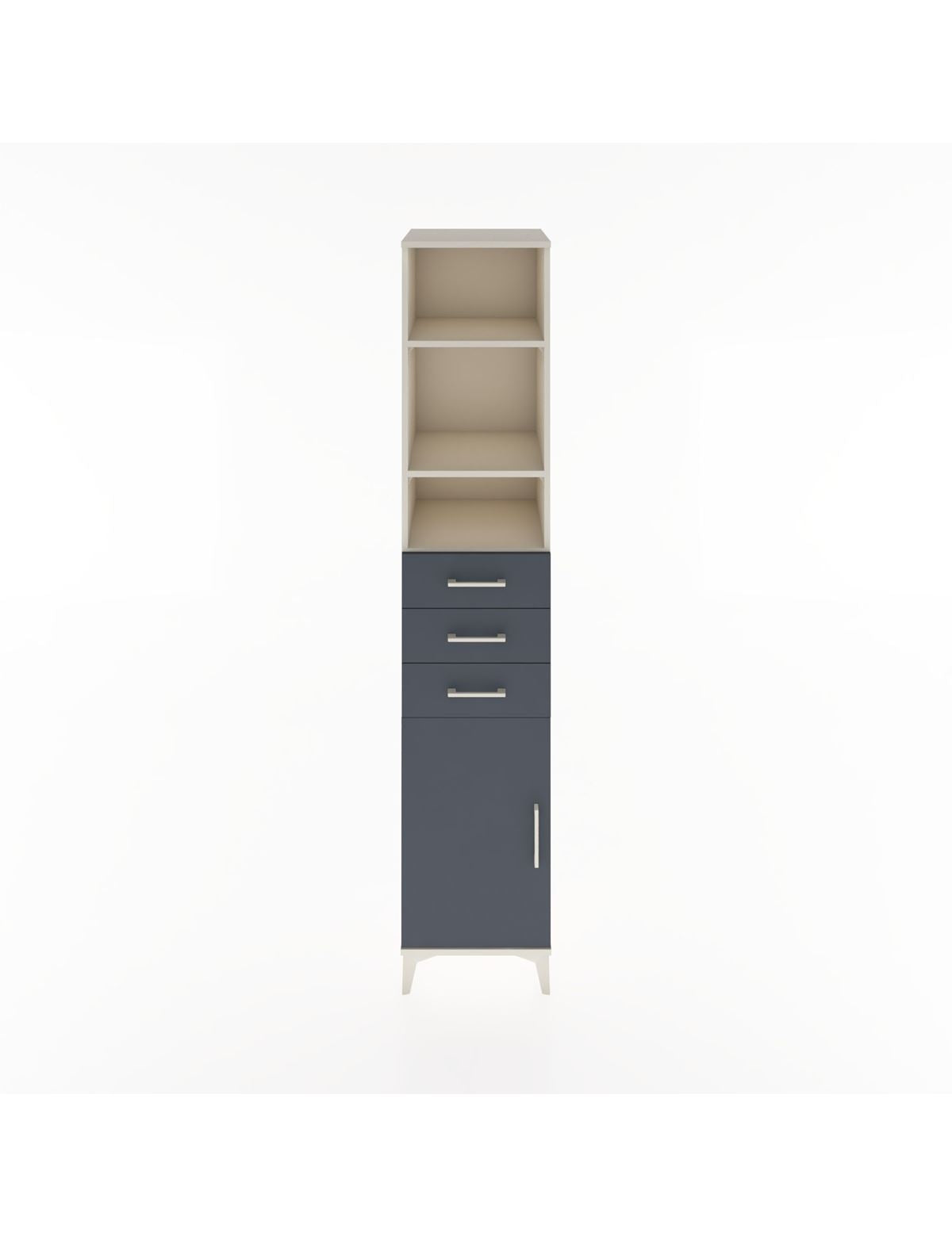 Hyperion Dolap 4 Raflı 3 Çekmeceli Tek Kapaklı 44x44x221 Aytaşı-Antrasit