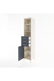 Hyperion Dolap 4 Raflı 3 Çekmeceli Tek Kapaklı 44x44x221 Aytaşı-Antrasit